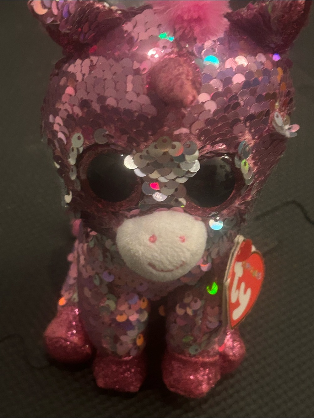Ty Pink Sequin Unicorn Plush with Sparkle Hooves